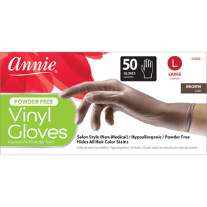 
                  
                    Load image into Gallery viewer, Annie Brown Powder Free Vinyl Gloves 50ct Gloves Annie Large  
                  
                