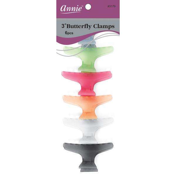 Annie Butterfly Clamps 3In 6Ct Hair Clips Annie   