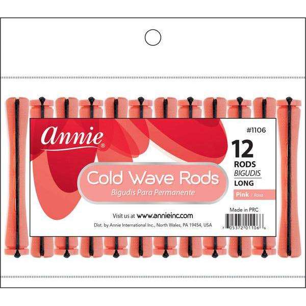 Annie International:Annie Cold Wave Rods Long 12Ct Pink