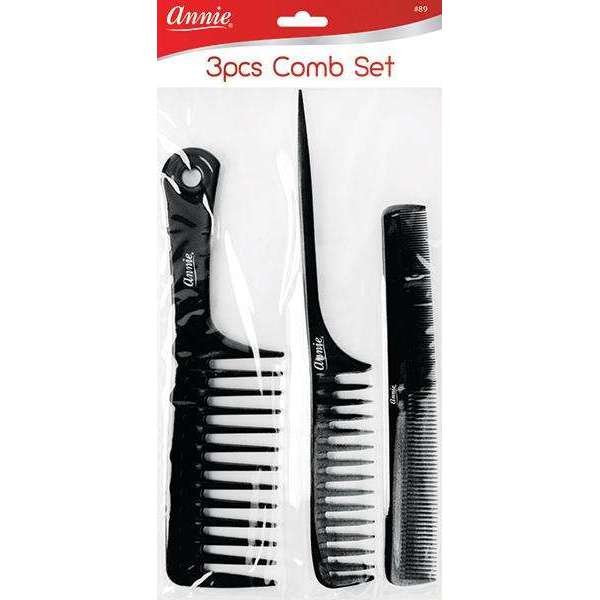 Annie International:Annie Comb Set 3Ct Black