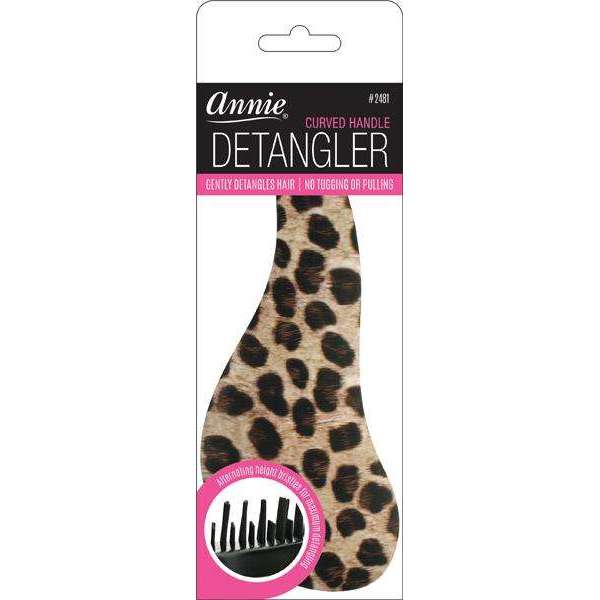 Annie International:Annie Curved Handled Grip Detangler Brush Leopard