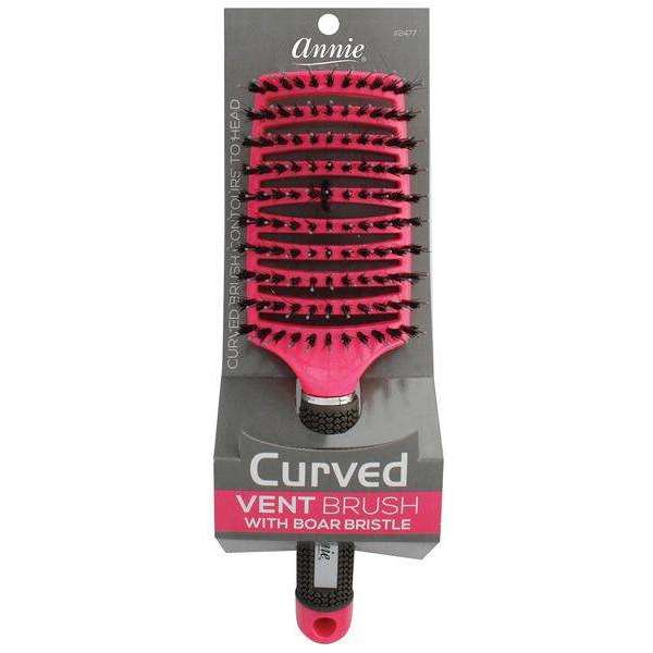Annie International:Annie Curved Vent Brush with 100% Boar Bristles