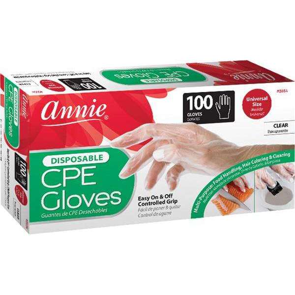 Annie International:Annie Disposable CPE Gloves Universal Fit 100ct Clear