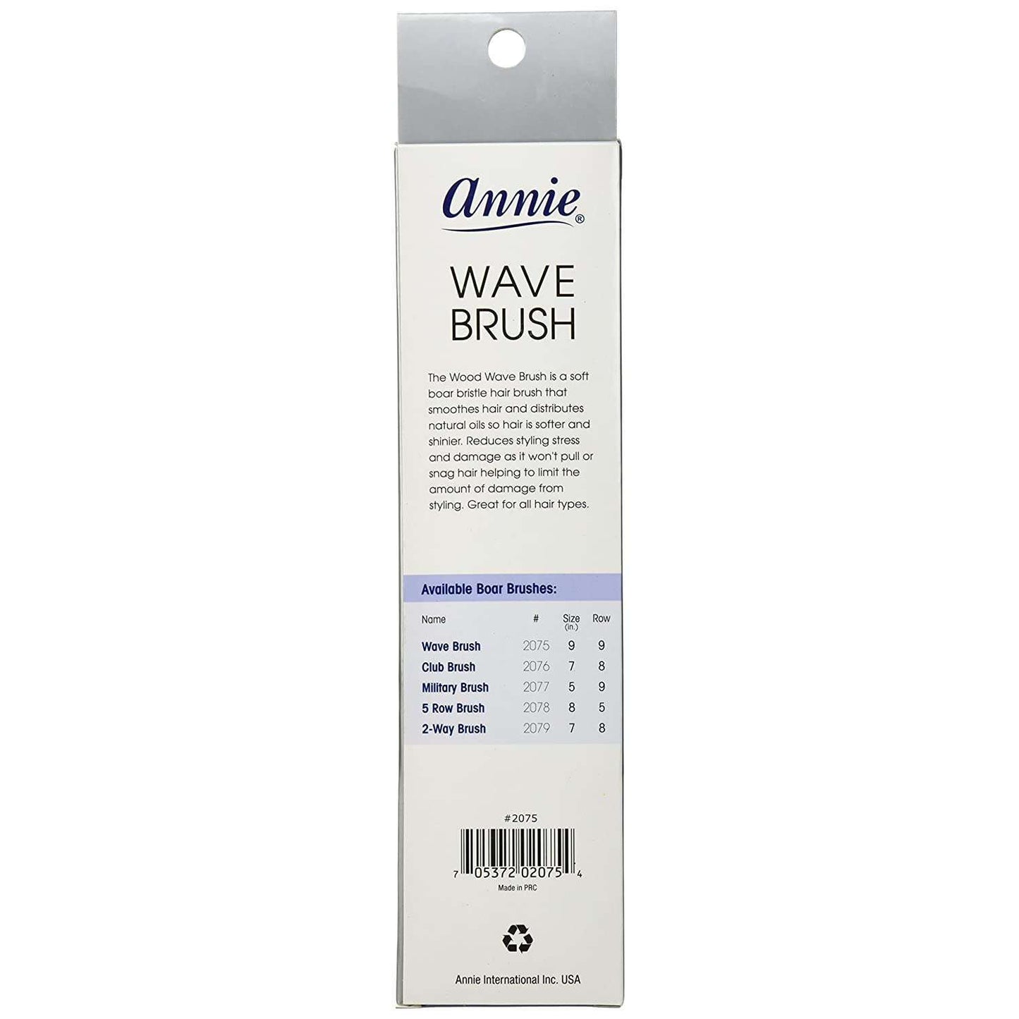 Annie International:Annie Easy Style Professional Wave Brush 100 % Natural Boar Medium Bristle
