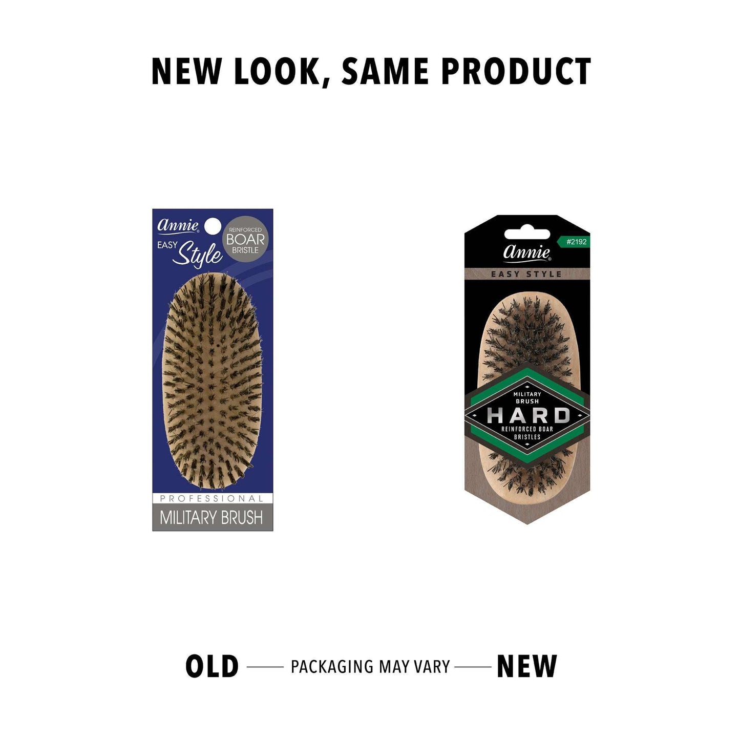 Annie International:Annie Easy Style Hard Reinforced Boar Bristle Military Brush