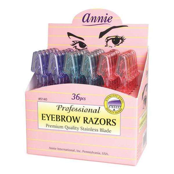 Annie Eyebrow Razors Display 36Ct Asst Color