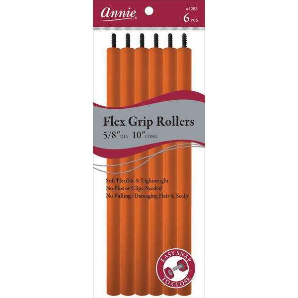 Annie International:Annie Flex Grip Rollers 5/8in, 6 Count Extra Long Heatless Hair Curlers, Orange