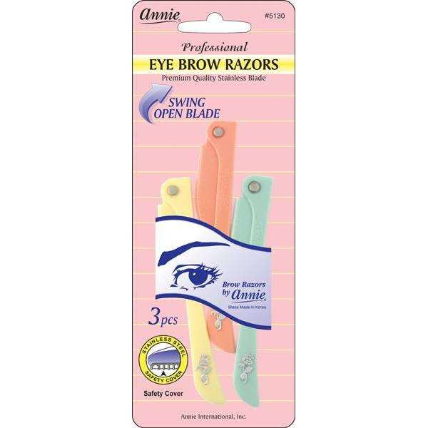 Annie International:Annie Foldable Eyebrow Razor Set, 3 Count, Assorted Color