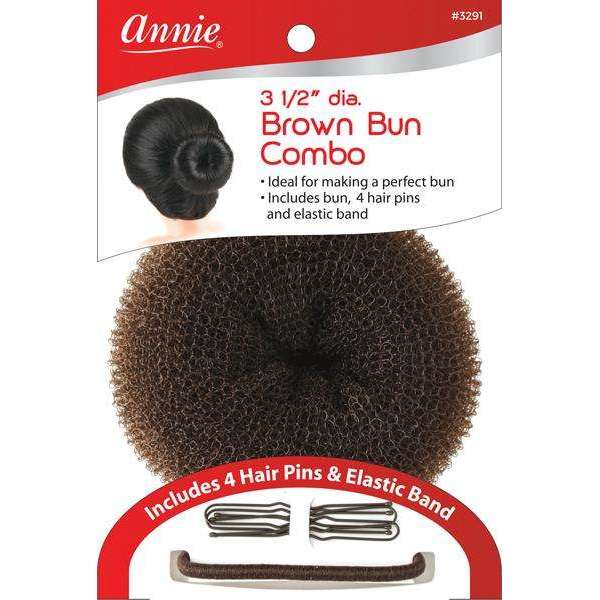 Annie International:Annie Hair Bun Kit 3.5" Brown