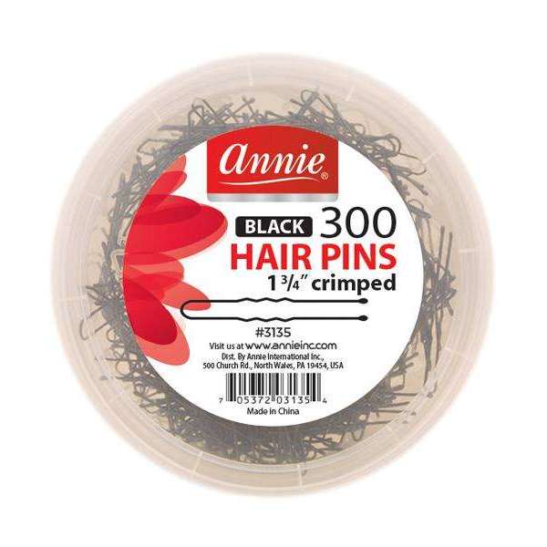 Annie International:Annie Hair Pins 1 3/4in, 300 Count Metal Ball Tipped Pins, Black