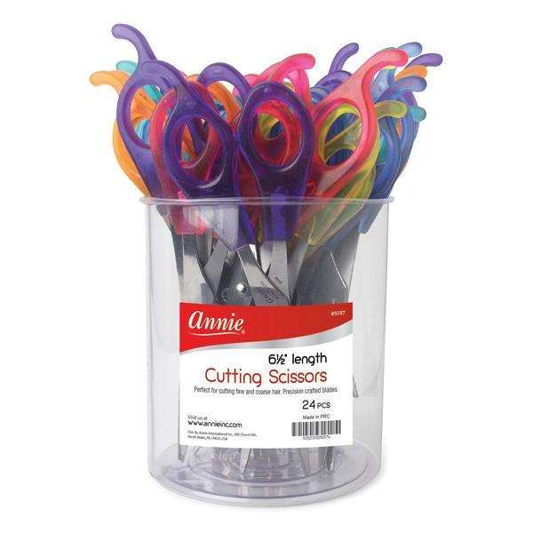 Annie International:Annie Hair Shears 6.5" 24Ct Transparent Asst Color