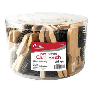 Annie Hard Mini Club Boar & Nylon Bristle Brush Bulk 36Ct