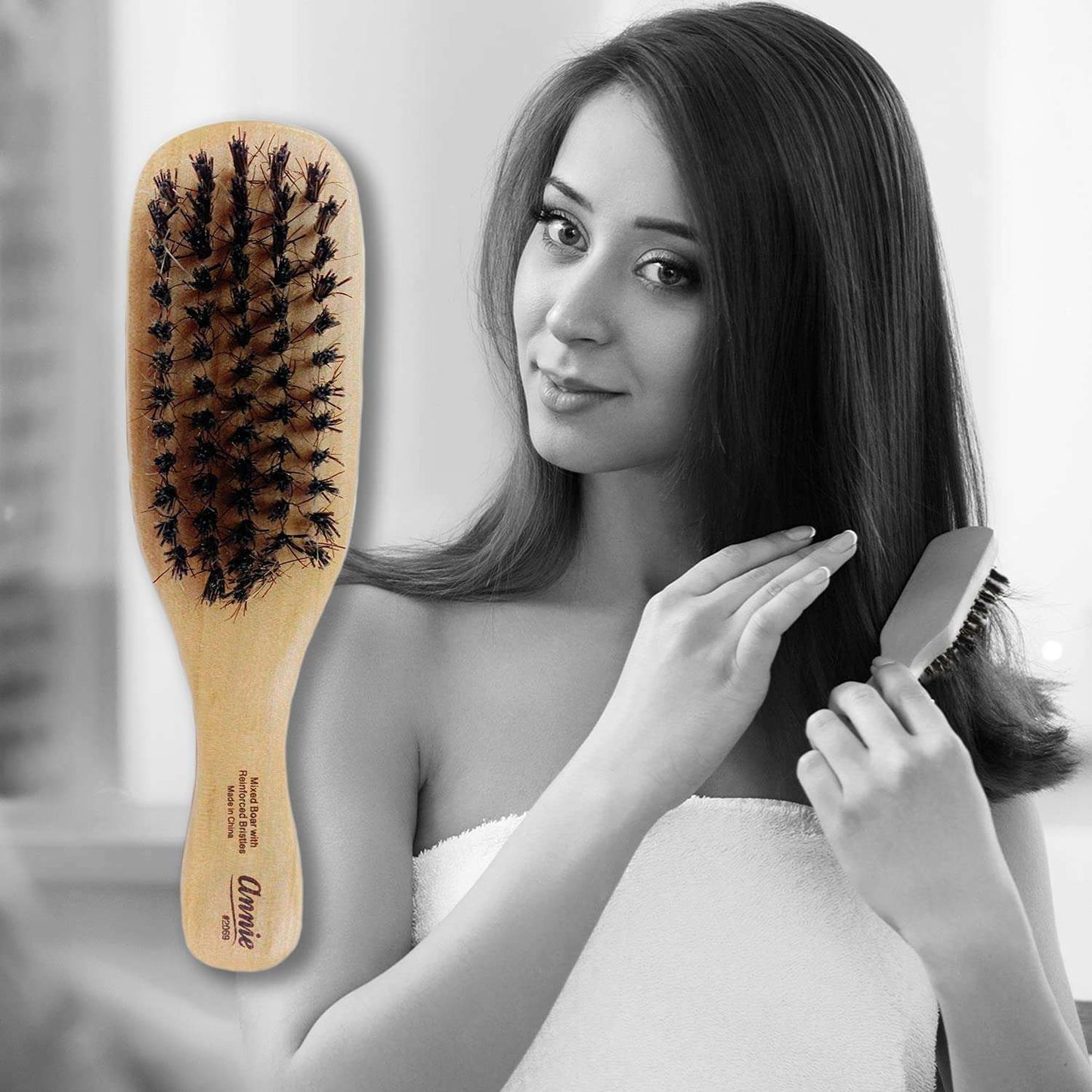 Annie International:Annie Hard Mini Wave Brush Boar & Nylon Bristle 24Ct
