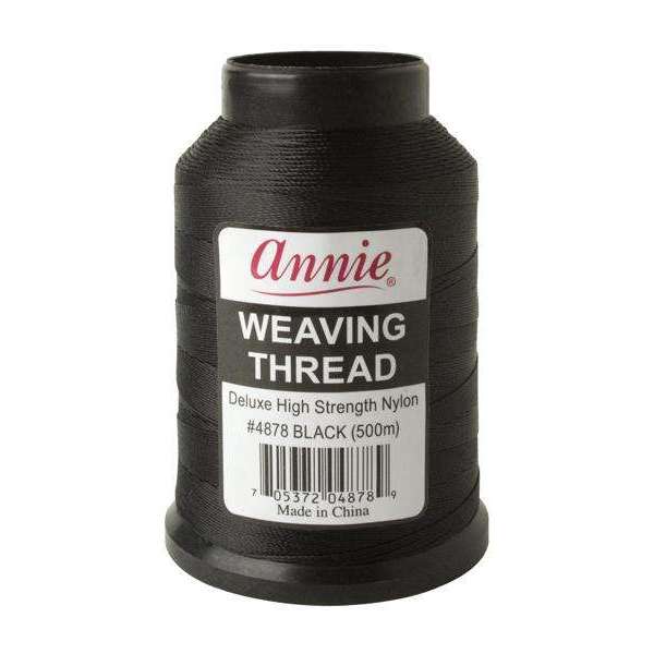 Annie International:Annie High Strength Weaving Thread Black 500 Meters