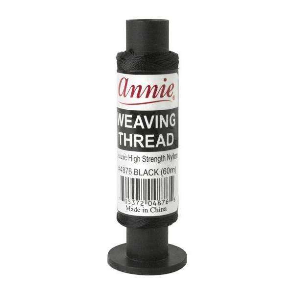 Annie International:Annie High Strength Weaving Thread Black 60 Meters