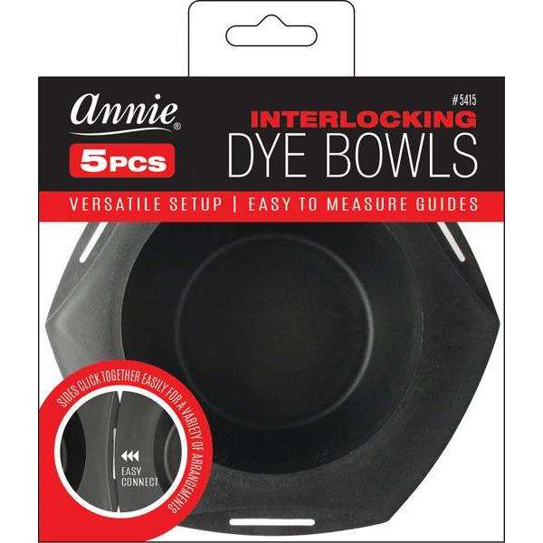 Annie Interlocking Tint Bowls 5ct Black Hair Coloring Accessories Annie