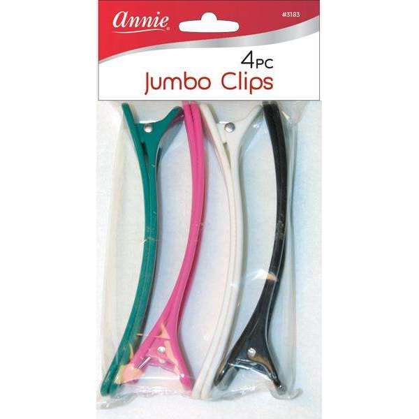 Annie International:Annie Jumbo Clips 5 3/4in, 4 Count Hair Styling Clips, Assorted Colors