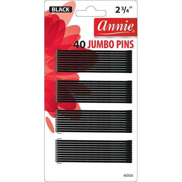 Annie Jumbo Pins 2 3/4In 40Ct Black Hair Pins Annie   