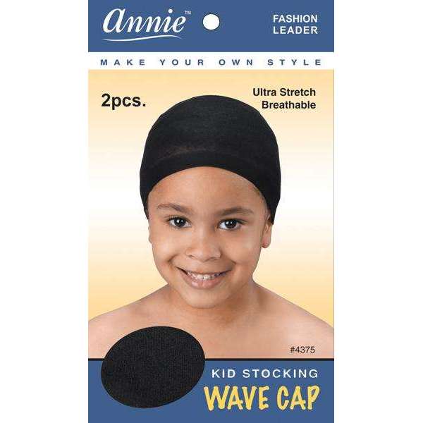 Annie International:Annie Kid Stocking Wave Cap 2Pc Asst Color:Black