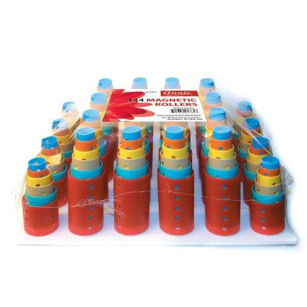 Annie International:Annie Magnetic Roller Set, 144 Count Long & Short Hair Curlers, Assorted Color