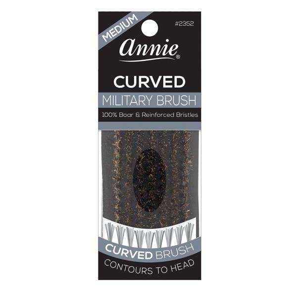 Annie International:Annie Medium Military Curved Handle 100% Pure Boar Bristles Brush