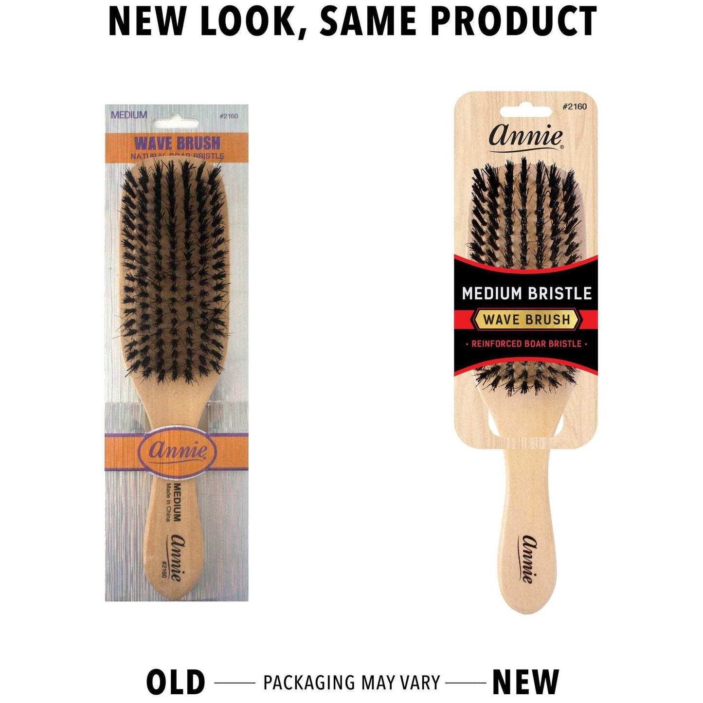 Annie International:Annie Medium Wave Brush Boar Bristle