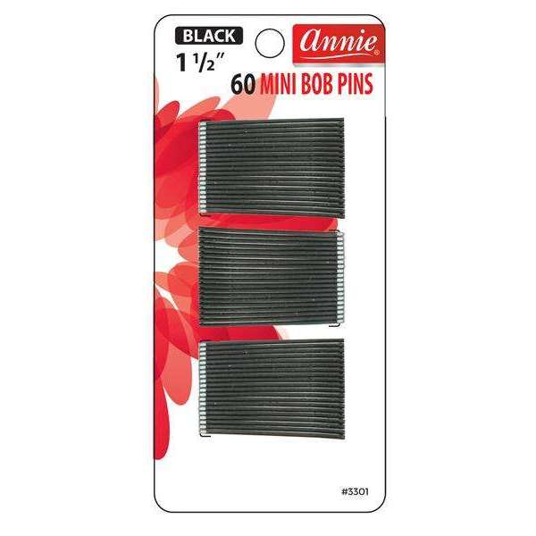Annie International:Annie Mini Bob Pins 1 1/2" 60Ct Black