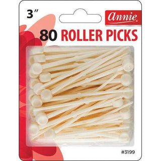 Annie Plastic Roller Picks 3In 80Ct