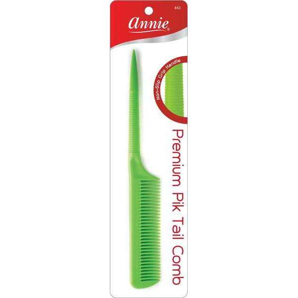 Annie International:Annie Premium Pik Tail Comb 9" Asst Color:Green