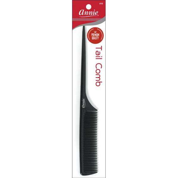 Annie International:Annie Premium Rat Tail Comb Black 1ct