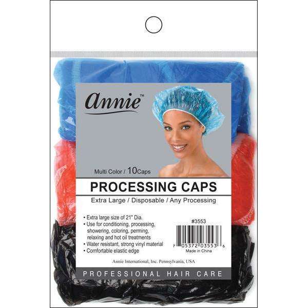 Annie Processing Caps XL 10Pc Asst Color Bonnets Annie   