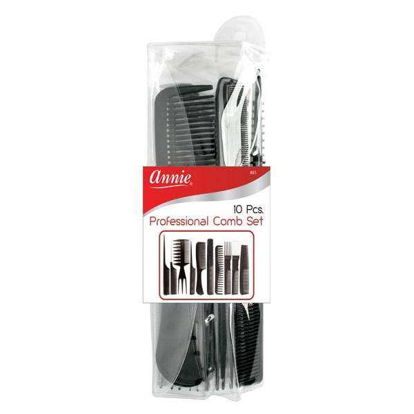 Annie Professional Comb Set 10Ct Black Annie International