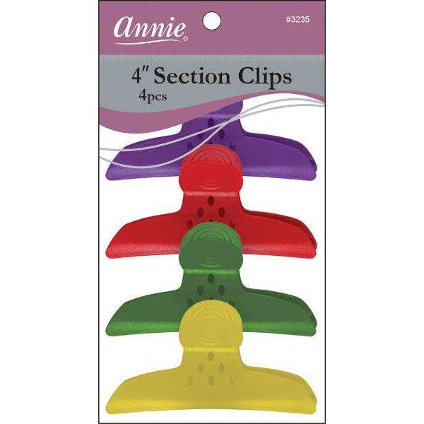 Annie International:Annie Round Handle Section Clip 4Ct Solid Asst Color