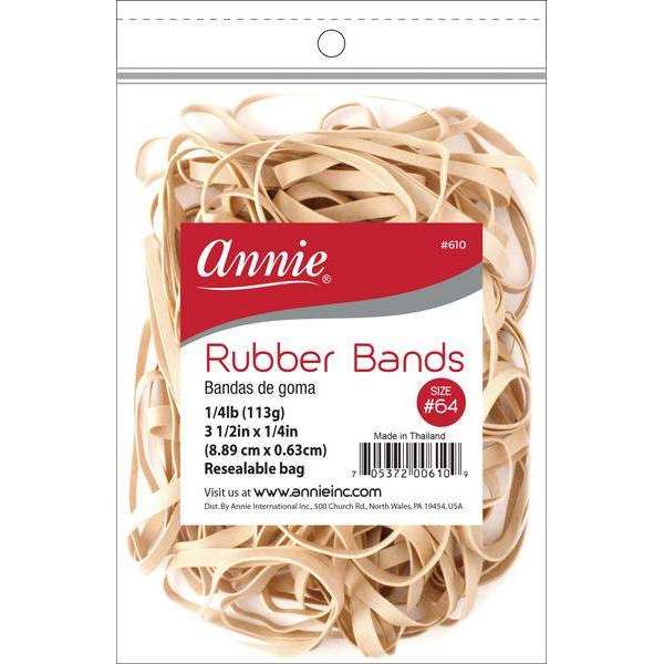 Annie International:Annie Rubber Bands 3 1/2in x 1/4in, Bulk 1/4 lb Bag Hair Ties, Beige