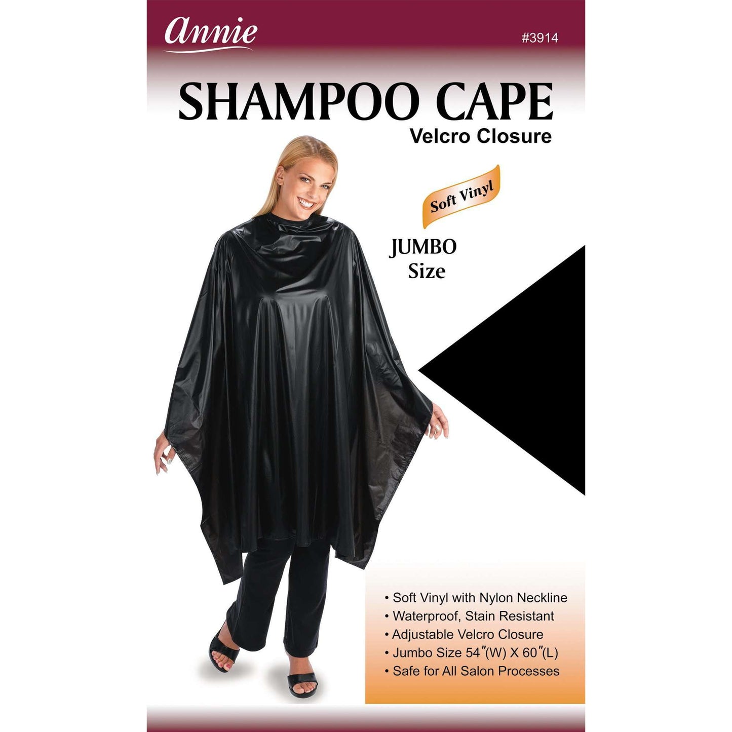Annie International:Annie Shampoo Jumbo Size 54" x 60" Cape Black