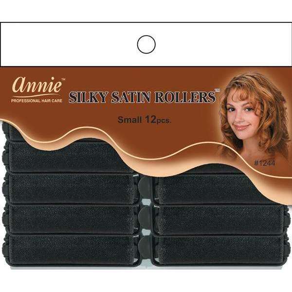 Annie International:Annie Silky Satin Rollers Size S 12Ct Black