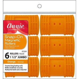 
                  
                    Load image into Gallery viewer, Annie Snap-On Magnetic Rollers Size Jumbo 6Ct Orange Snap-On Rollers Annie   
                  
                