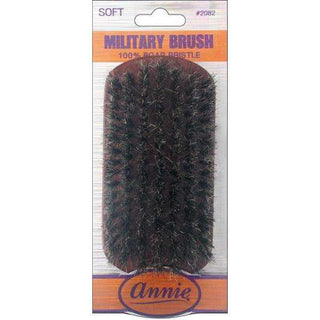 Annie Soft Military Brush 100% Pure Boar Bristles Dark Brown