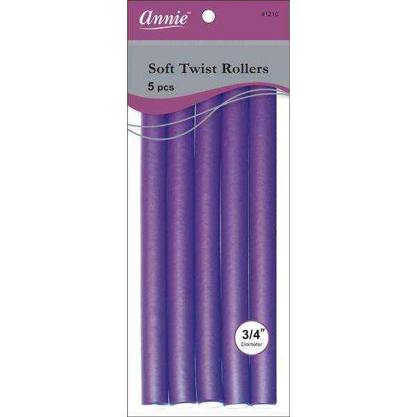 Annie International:Annie Soft Twist Rollers 3/4in, 6 Count XL Heatless Hair Curlers, Purple