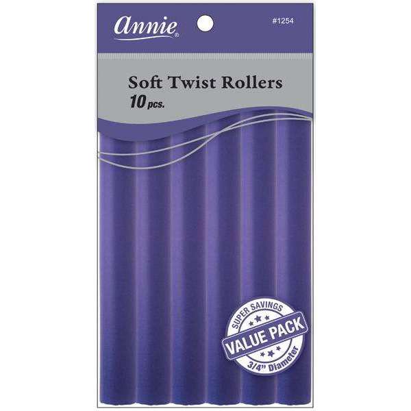 Annie International:Annie Soft Twist Rollers 3/4in, 10 Count XL Heatless Hair Curlers Value Pack, Purple