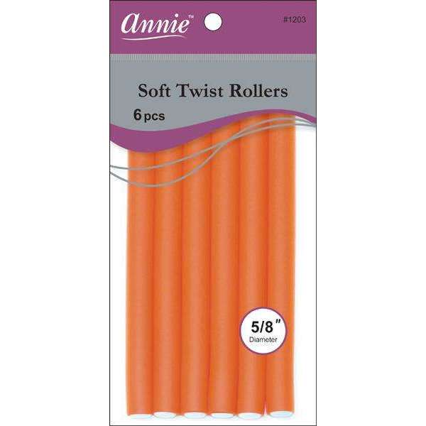 Annie International:Annie Soft Twist Rollers 5/8in, 6 Count Heatless Hair Curlers, Orange