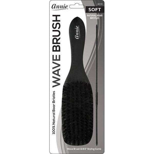 
                  
                    Load image into Gallery viewer, Annie Soft Wood Wave Boar Bristle Brush With Comb 8.5 inch Brushes Annie   
                  
                