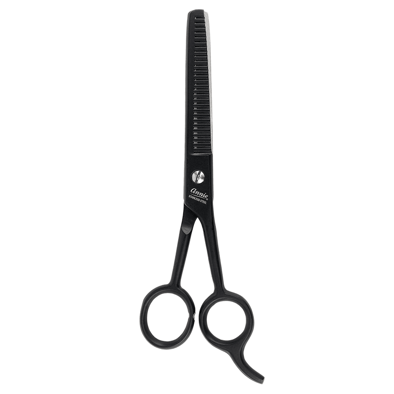 Annie Stainless Steel Thinning Hair Shears 6.5 Inch Black Hair Shears Annie