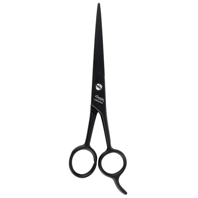 Annie Stainless Steel Straight Hair Shears 6.5 Inch Black Hair Shears Annie
