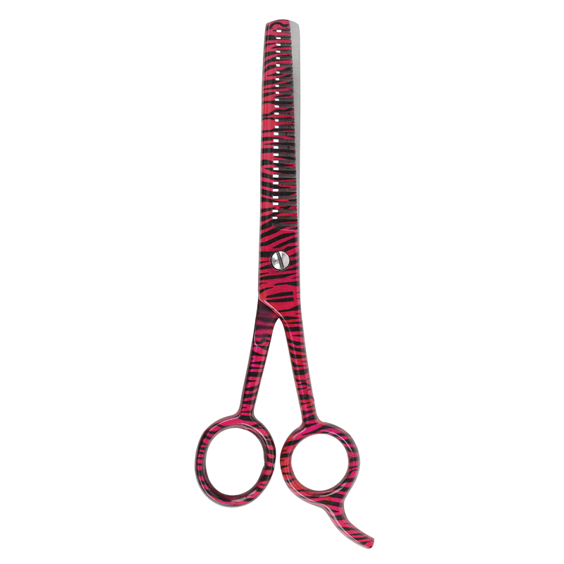 Annie Stainless Steel Thinning Hair Shears 6.5 Inch Pink Zebra Pattern Hair Shears Annie