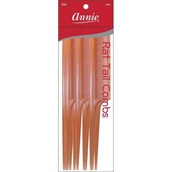 Annie International:Annie Tail Comb Bulk 12Ct Bone