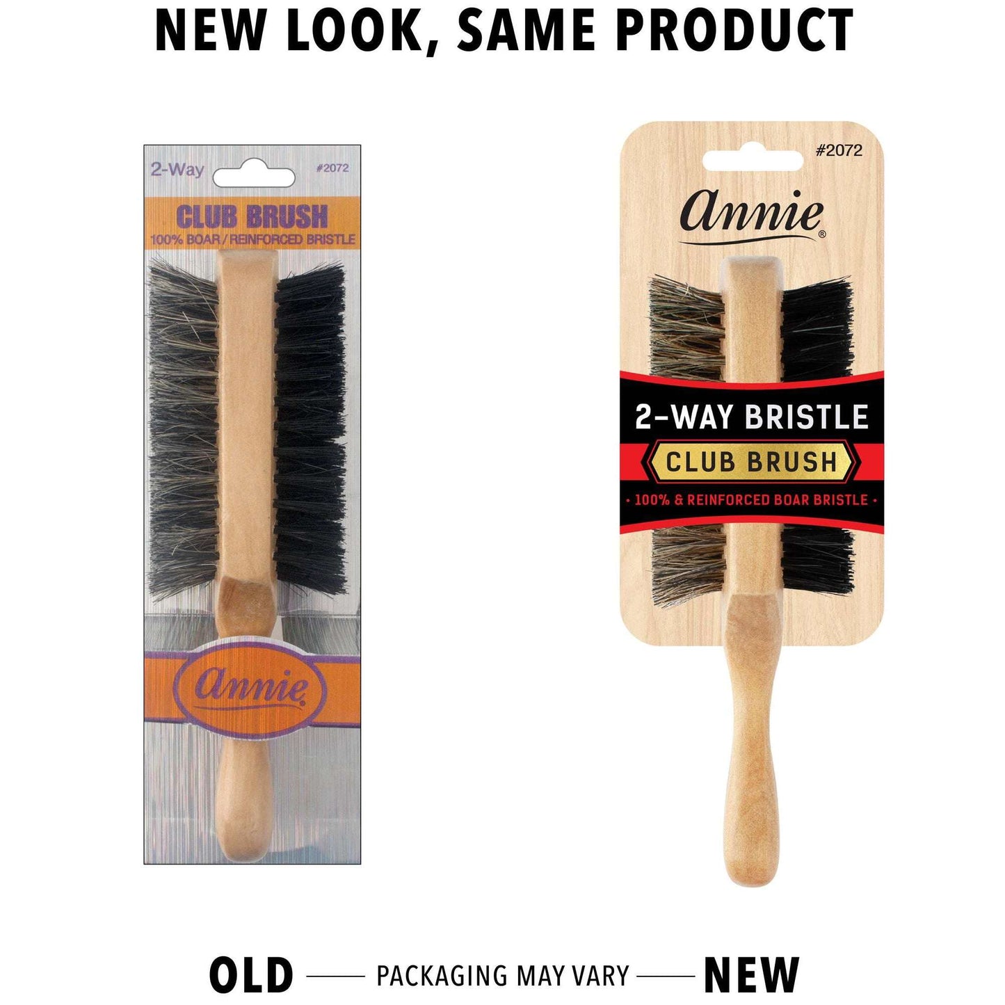 Annie International:Annie Two Way Club Boar Bristle Brush Soft and Hard