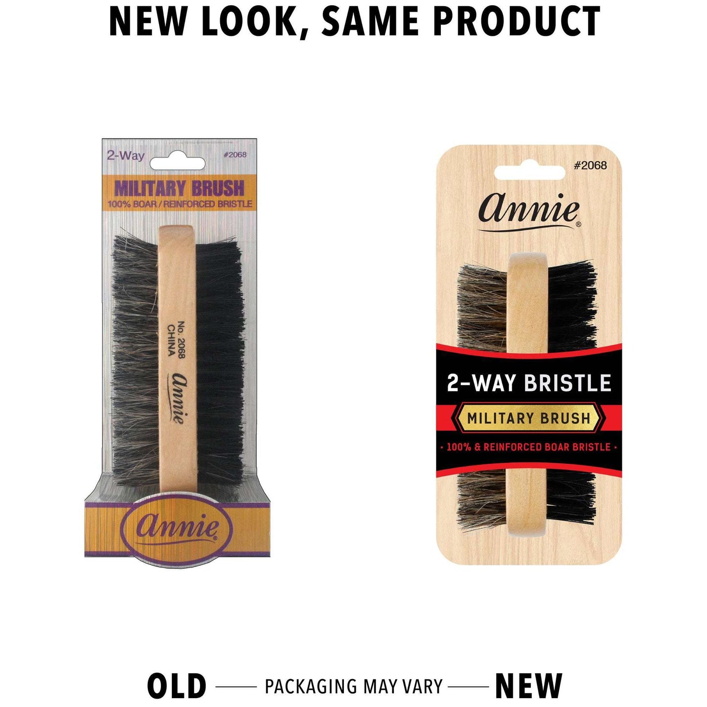 Annie International:Annie Two Way Military Brush Boar Bristle Soft and Hard