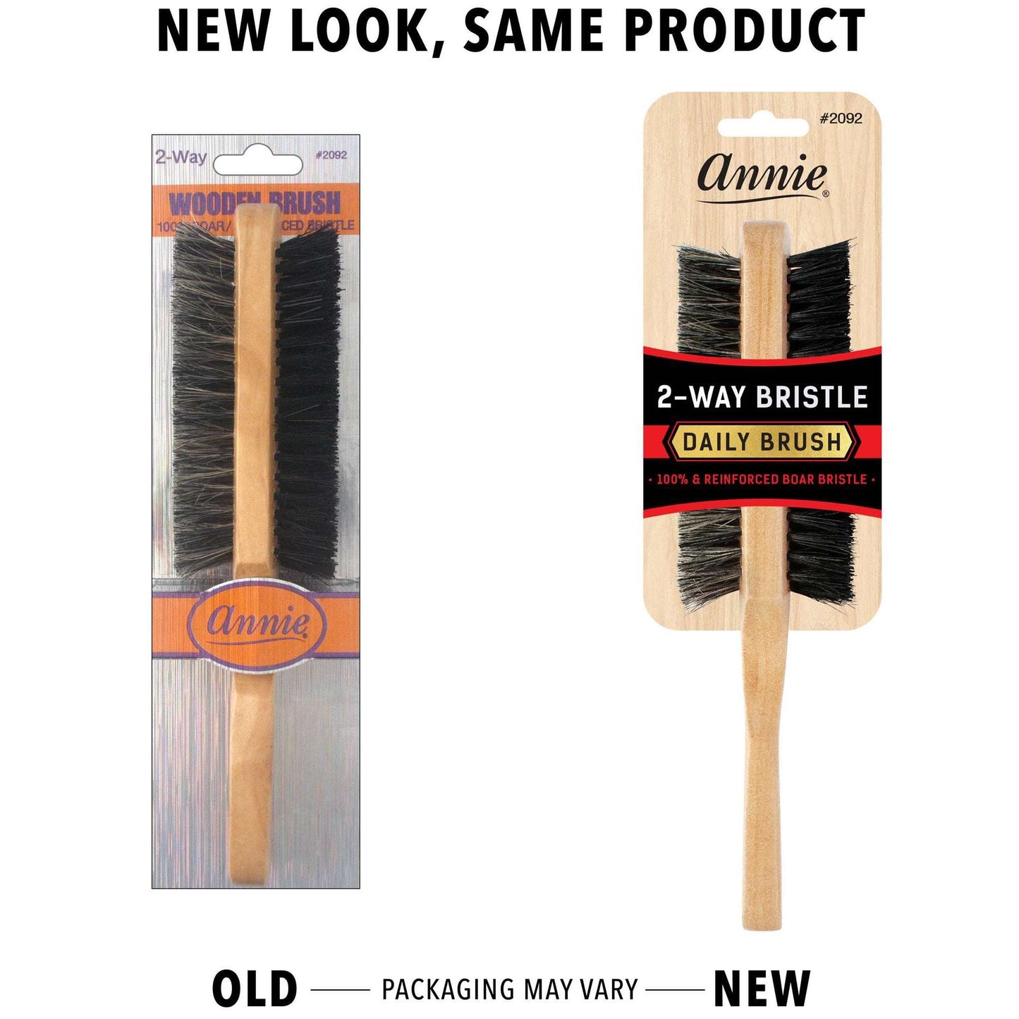 Annie International:Annie Two Way Wooden Brush 5 Row Soft and Hard