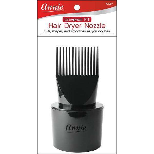Annie International:Annie Universal Fit Hair Dryer Nozzle Black